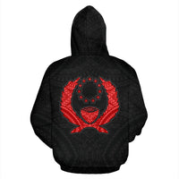 Pohnpei Hoodie Micronesia Pohnpeian Warrior Red - Polynesian Pride