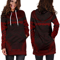 Pohnpei Women's Hoodie Dress - Polynesian Red Chief - Polynesian Pride