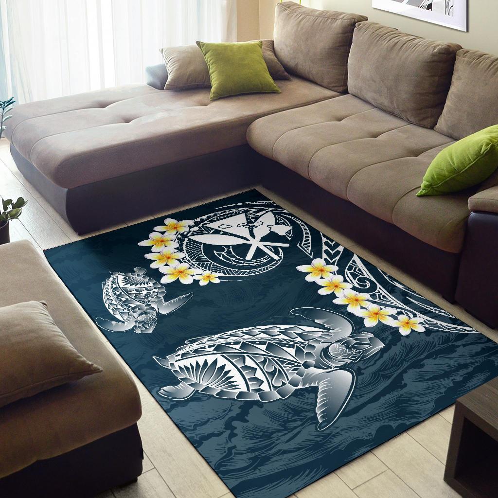 Hawaii Turtle Plumerian Polynesian Rug - Sease Style - Polynesian Pride