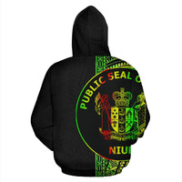 Niue Polynesian Zip up Hoodie Line Reggae - Polynesian Pride