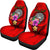 American Samoa Polynesian Custom Personalised Car Seat Covers - Floral With Seal Red - Polynesian Pride