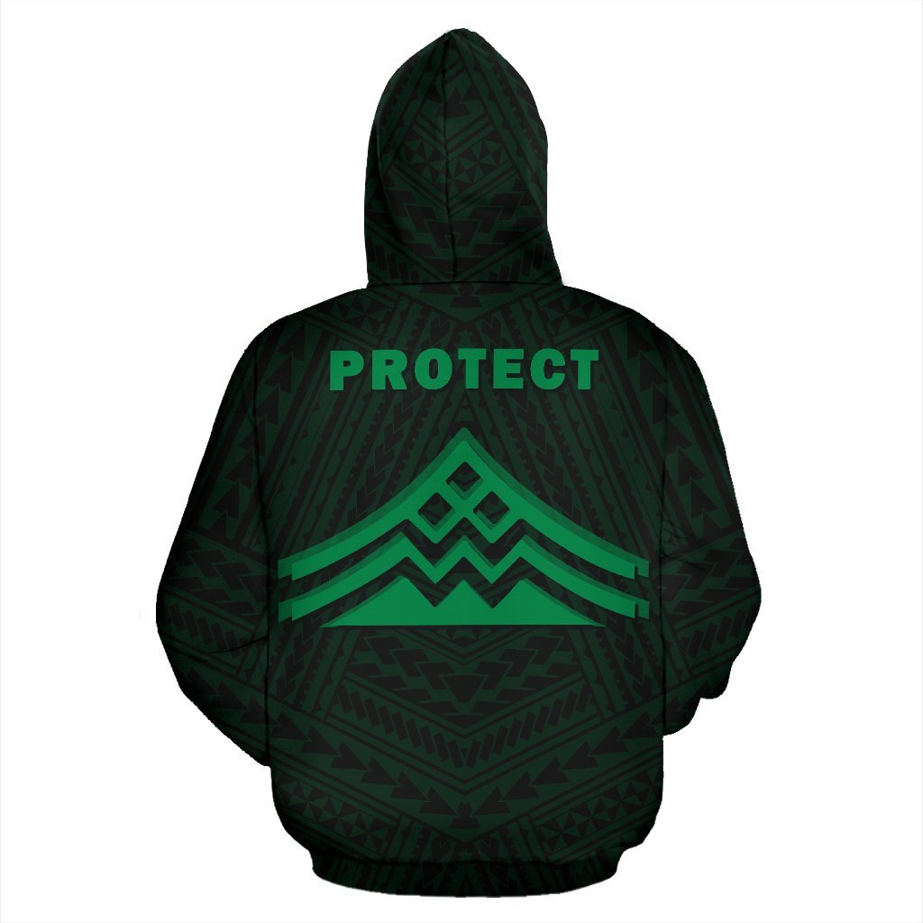Hawaii Mauna Kea Polynesian Hoodie Green - Polynesian Pride