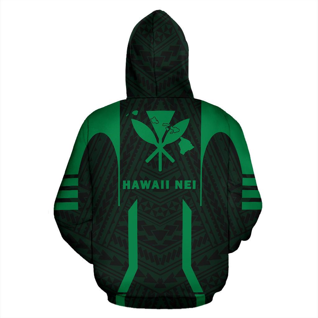 Hawaii Kanaka Polynesian Hoodie Green - Polynesian Pride