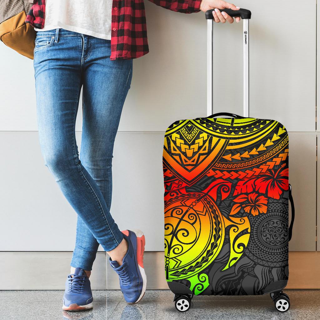 Polynesian Luggage Cover - Polynesian Reggae Turtle - Polynesian Pride