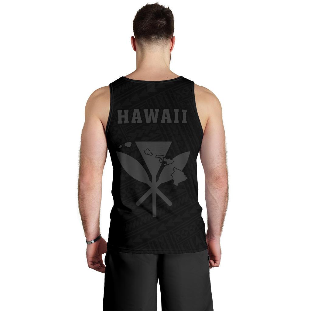 Hawaii Kakau Polynesian Kanaka Map Men's Tank Top - Green - Polynesian Pride