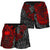 Samoa Polynesian Shorts (Women) - Red Turtle Flowing - Polynesian Pride