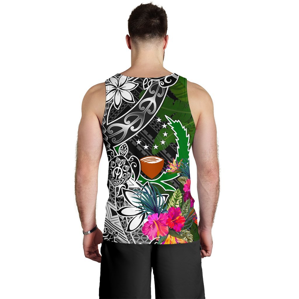 Pohnpei Men Tank Top - Turtle Plumeria Banana Leaf - Polynesian Pride