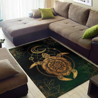 Turtle Hibiscus Golden Galaxy Area Rug AH - Polynesian Pride