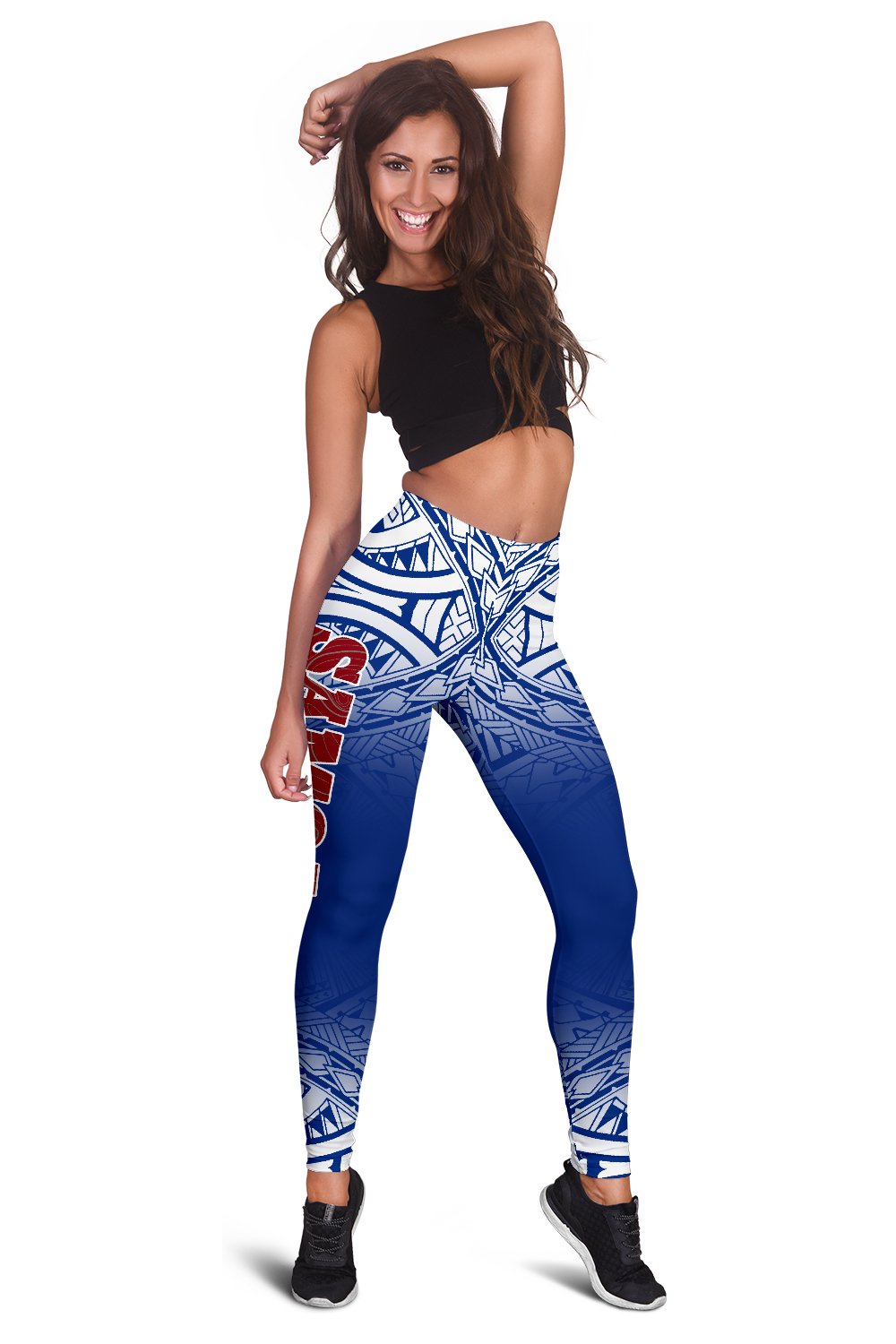 Samoa Women's Leggings - Polynesian Fog Blue - Polynesian Pride