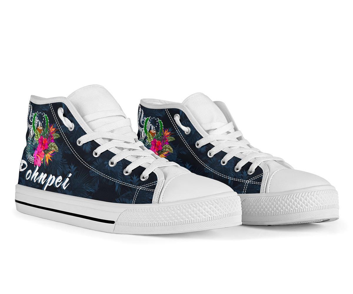 Pohnpei Micronesia High Top Shoes - Tropical Flower - Polynesian Pride