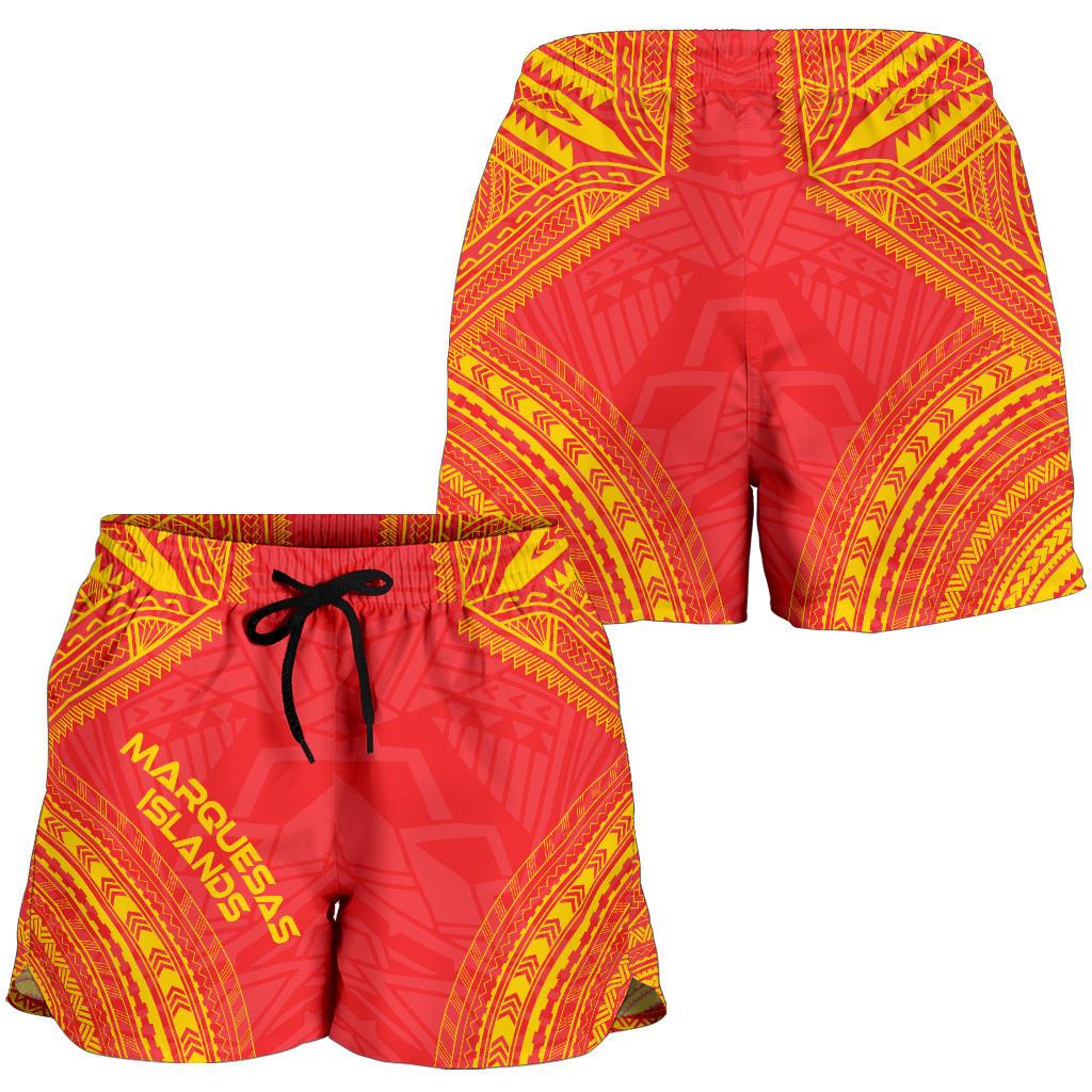 Marquesas Islands Women's Shorts - Polynesian Chief Flag Version - Polynesian Pride