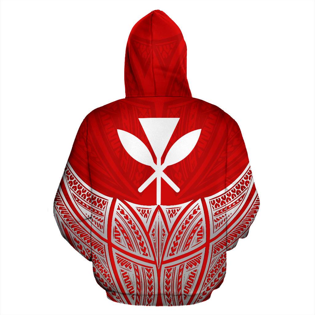 Hawaii Polynesian Zip up Hoodie Red Pride Map and Seal - Polynesian Pride