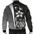 Chuuk Micronesian Men's Bomber Jackets White - Turtle With Hook - Polynesian Pride