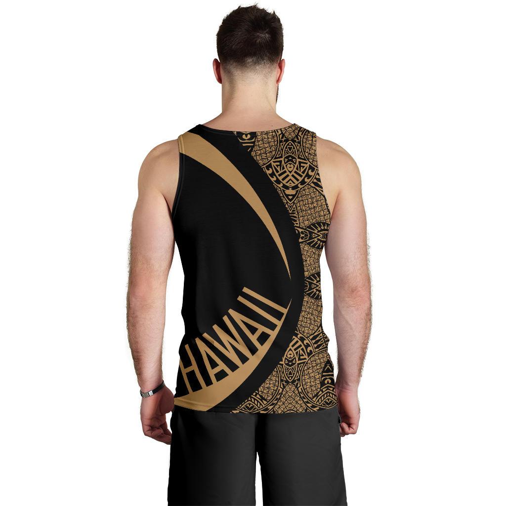 Hawaii Turtle Polynesian Men's Tank Top - Circle Style - Gold AH - Polynesian Pride
