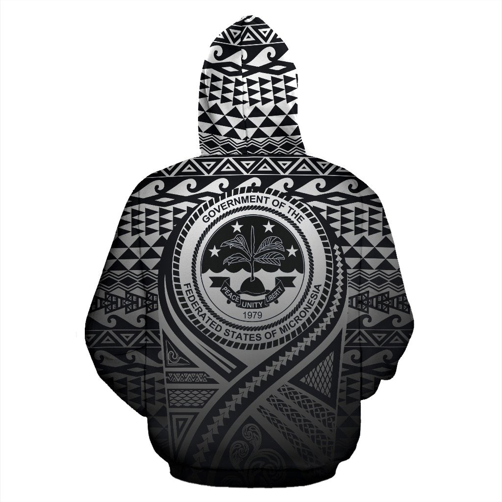 Federated States of Micronesia All Over Hoodie Lift up Black - Polynesian Pride
