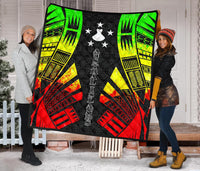 Austral Islands Premium Quilt - Austral Islands Flag Polynesian Reggae Tattoo (Black) - Polynesian Pride