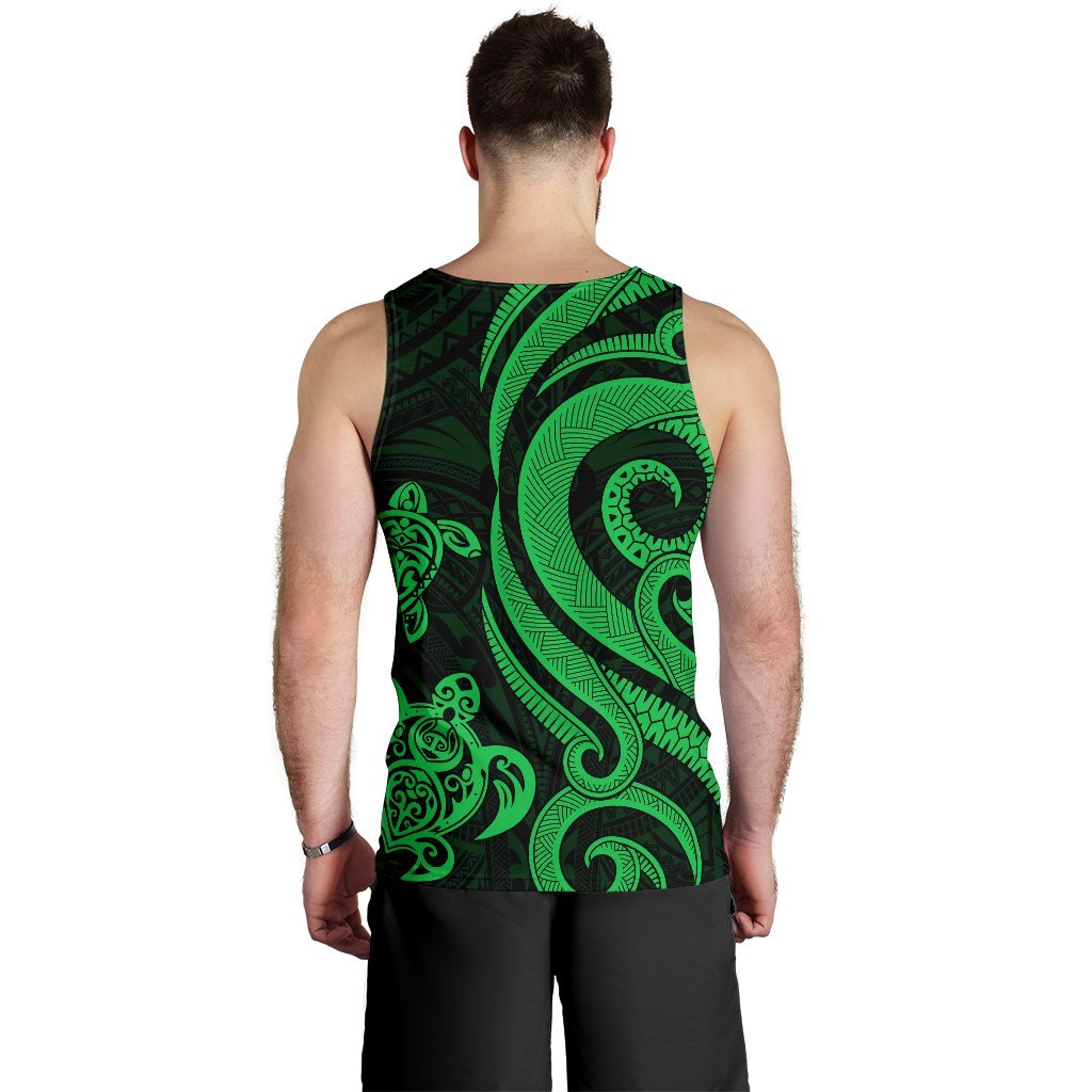 Nauru Men's Tank Top - Green Tentacle Turtle - Polynesian Pride