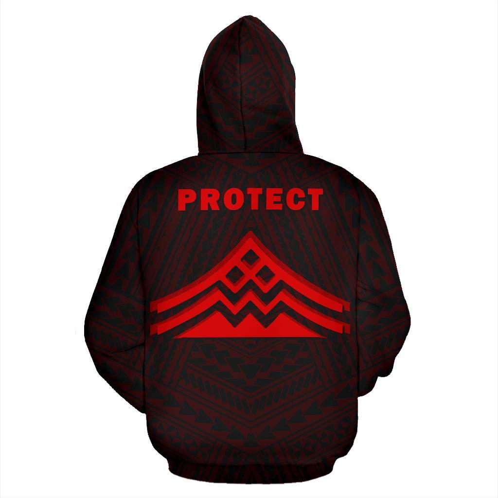 Hawaii Mauna Kea Polynesian Zip up Hoodie Red - Polynesian Pride