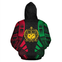Samoa All Over Zip up Hoodie Color Tattoo Style - Polynesian Pride