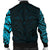 New Zealand Men's Bomber Jacket, Maori Polynesian Tattoo Blue - Polynesian Pride