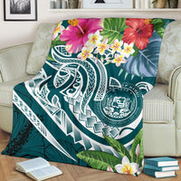 Polynesian Hawaii Premium Blanket - Summer Plumeria - Polynesian Pride