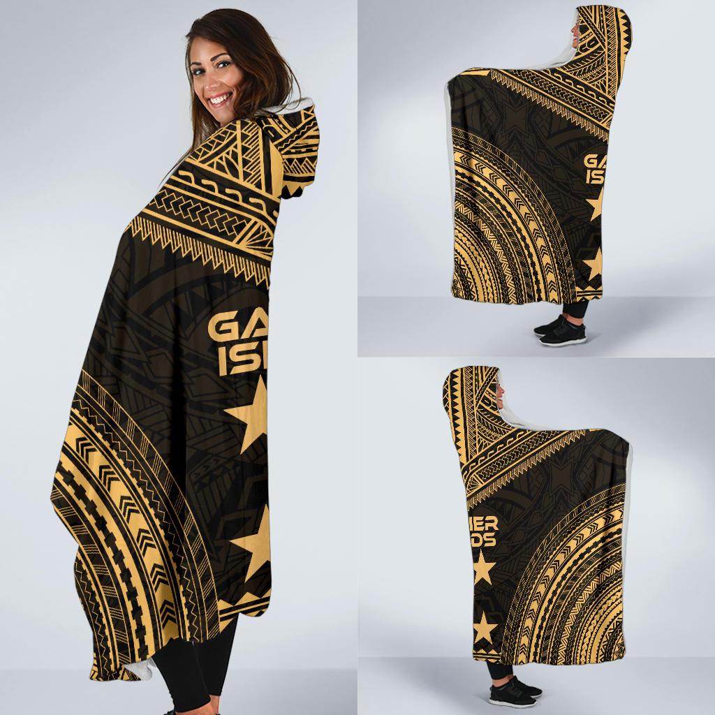 Gambier Islands Polynesian Chief Hooded Blanket - Gold Version - Polynesian Pride