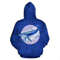 Polynesian Hoodie Blue Whale Polynesian Tattoo - Polynesian Pride
