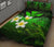 Kanaka Maoli (Hawaiian) Quilt Bed Set,, Polynesian Plumeria Banana Leaves Green - Polynesian Pride