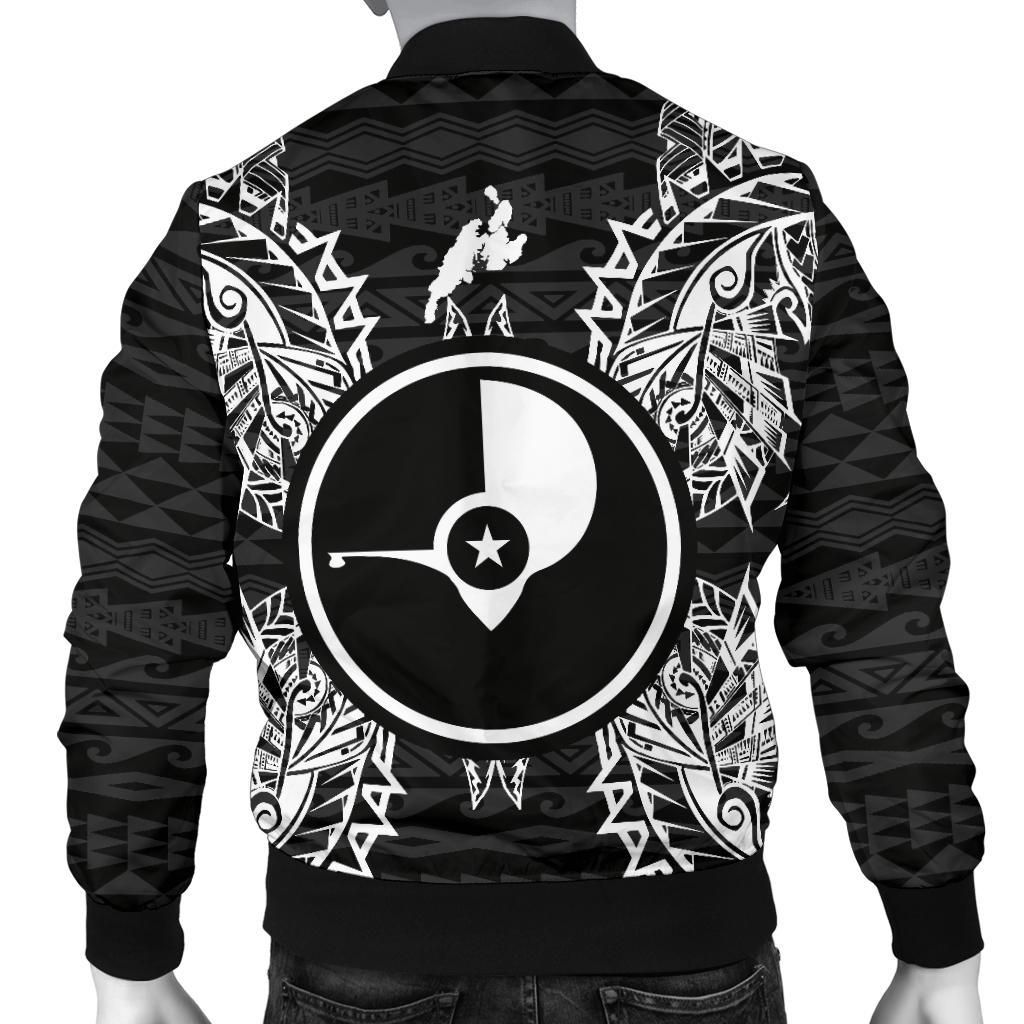 Yap Polynesian Men's Bomber Jacket Map Black - Polynesian Pride