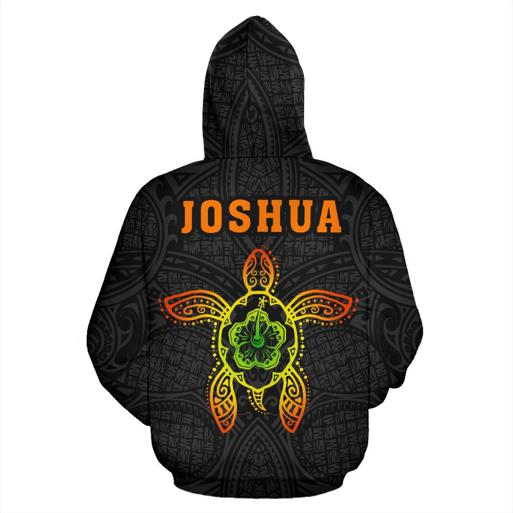 JOSHUA Hula Girl and Turtle Hibiscus Zip up Hoodie - Polynesian Pride