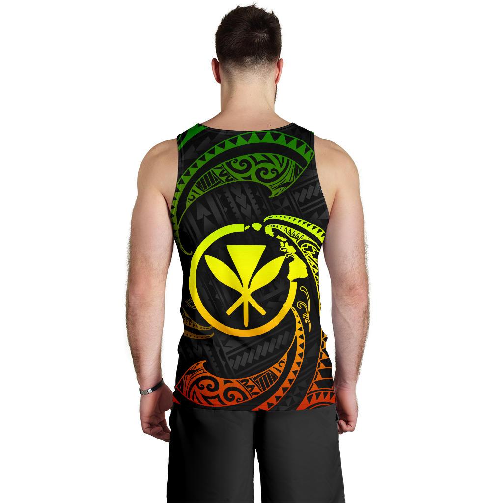 Polynesian Hawaii Men's Tank Top - Reggae Tribal Wave - Polynesian Pride