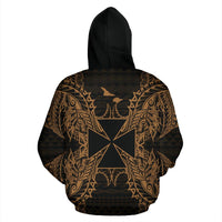 Wallis nd Futuna Polynesian ll Over Hoodie Map Gold - Polynesian Pride