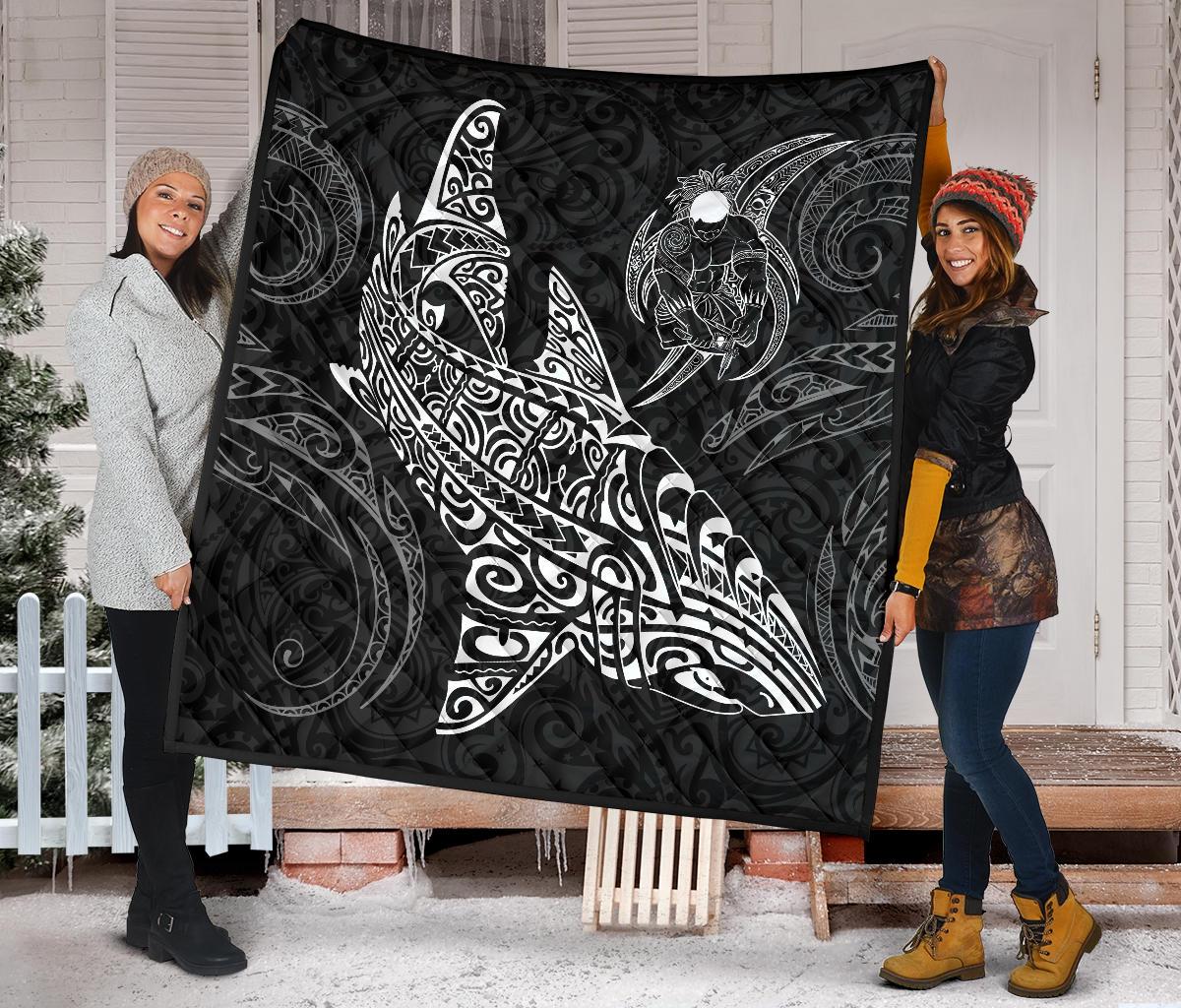 Polynesian Quilt - Polynesian White Shark Warrior Tattoo - Polynesian Pride