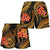 American Samoa Polynesian Women Shorts - Gold Plumeria - Polynesian Pride