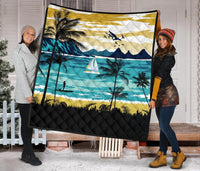 Hawaiian Poster View Classic Premium Quilt - Polynesian Pride