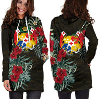 Tonga Hoodie Dress - Tonga Coat Of ArmsHibiscus - Polynesian Pride