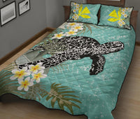 Hawaii Turtle Sea Plumeria Quilt Bed Set - Polynesian Pride