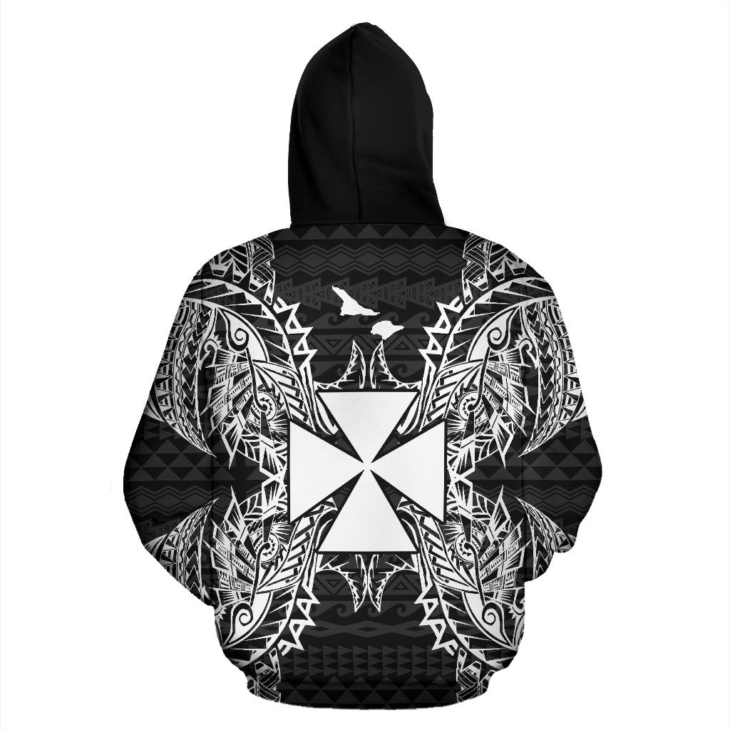 Wallis nd Futuna Polynesian ll Over Hoodie Map Black - Polynesian Pride