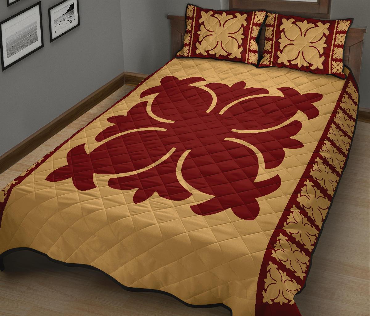 Hawaiian Quilt Pattern Quilt Bed Set - Polynesian Pride