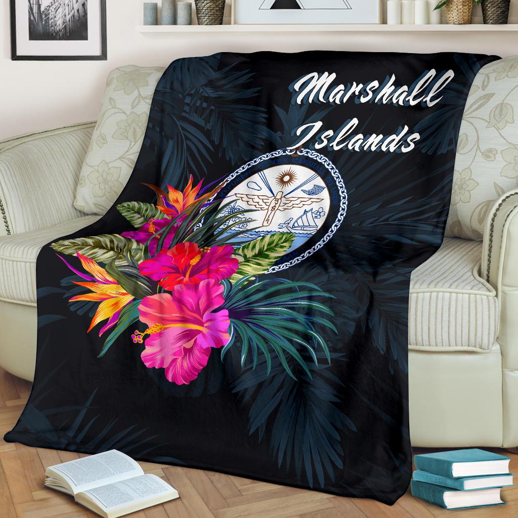 Marshall Islands Polynesian Premium Blanket - Tropical Flower - Polynesian Pride