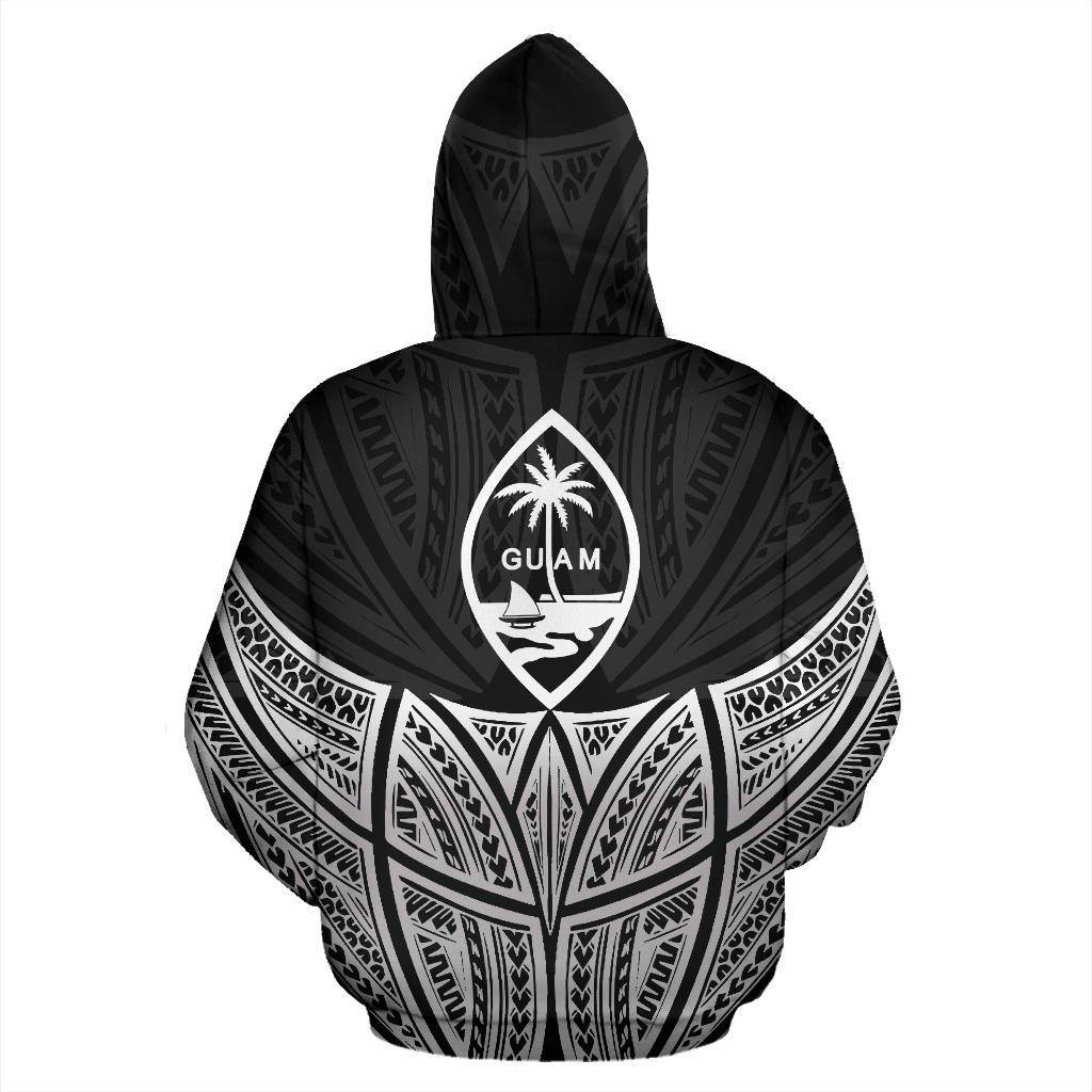 Guam Polynesian Hoodie Black Pride Map nd Seal - Polynesian Pride