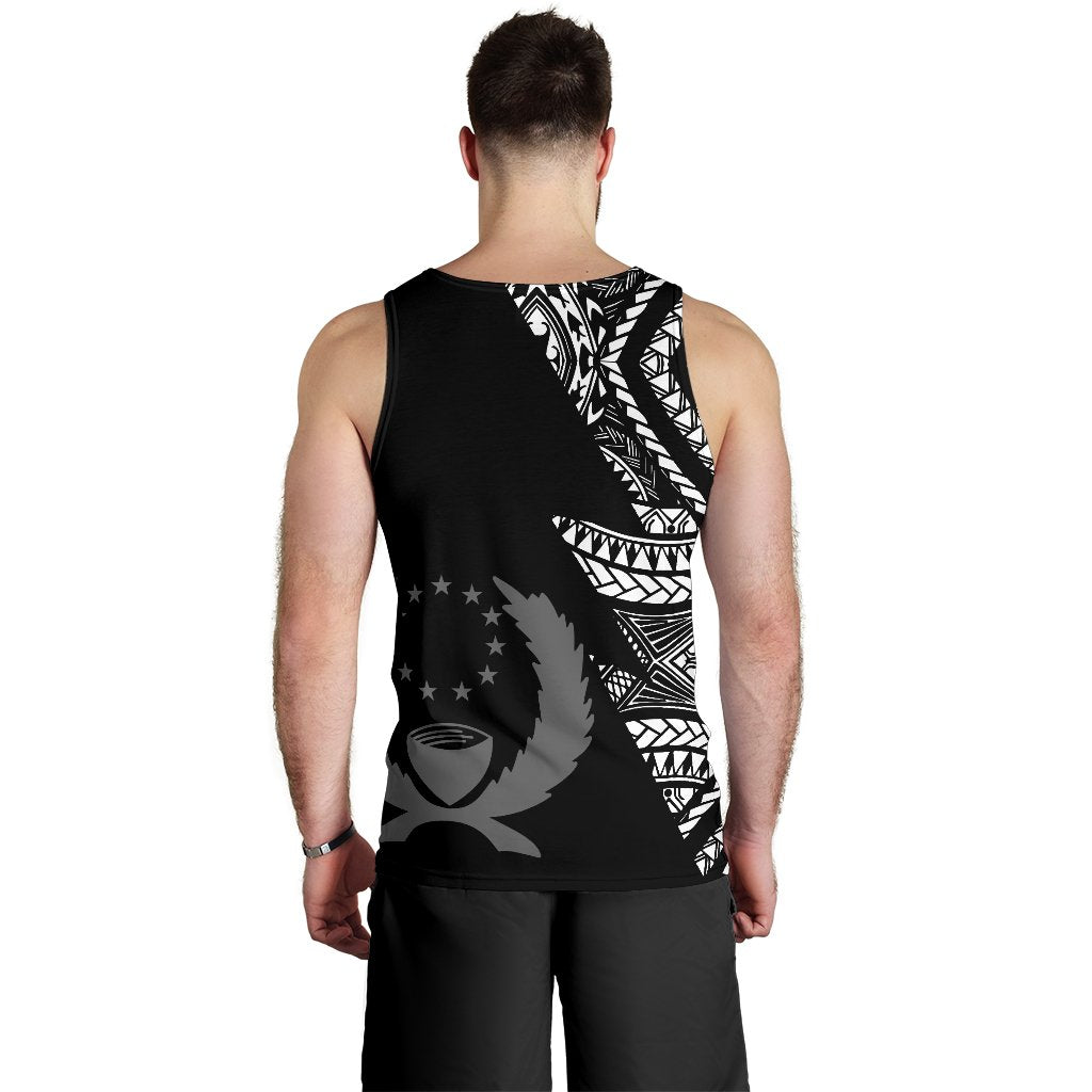 Pohnpei Men's Tank Top - Micronesian Pattern Flash Black - Polynesian Pride