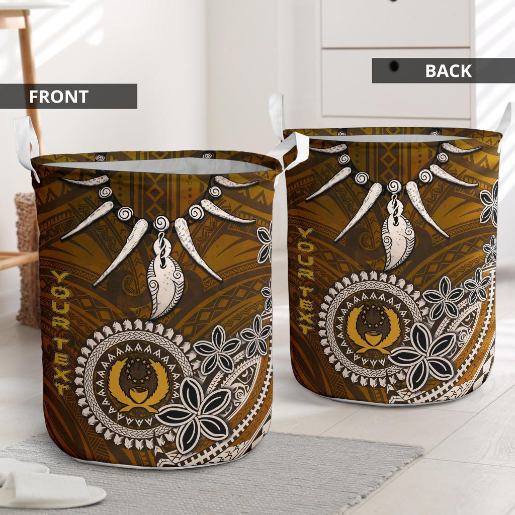 Pohnpei Custom Personalised Laundry Baskets - Polynesian Boar Tusk - Polynesian Pride