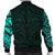 New Zealand Men's Bomber Jacket, Maori Polynesian Tattoo Turquoise - Polynesian Pride