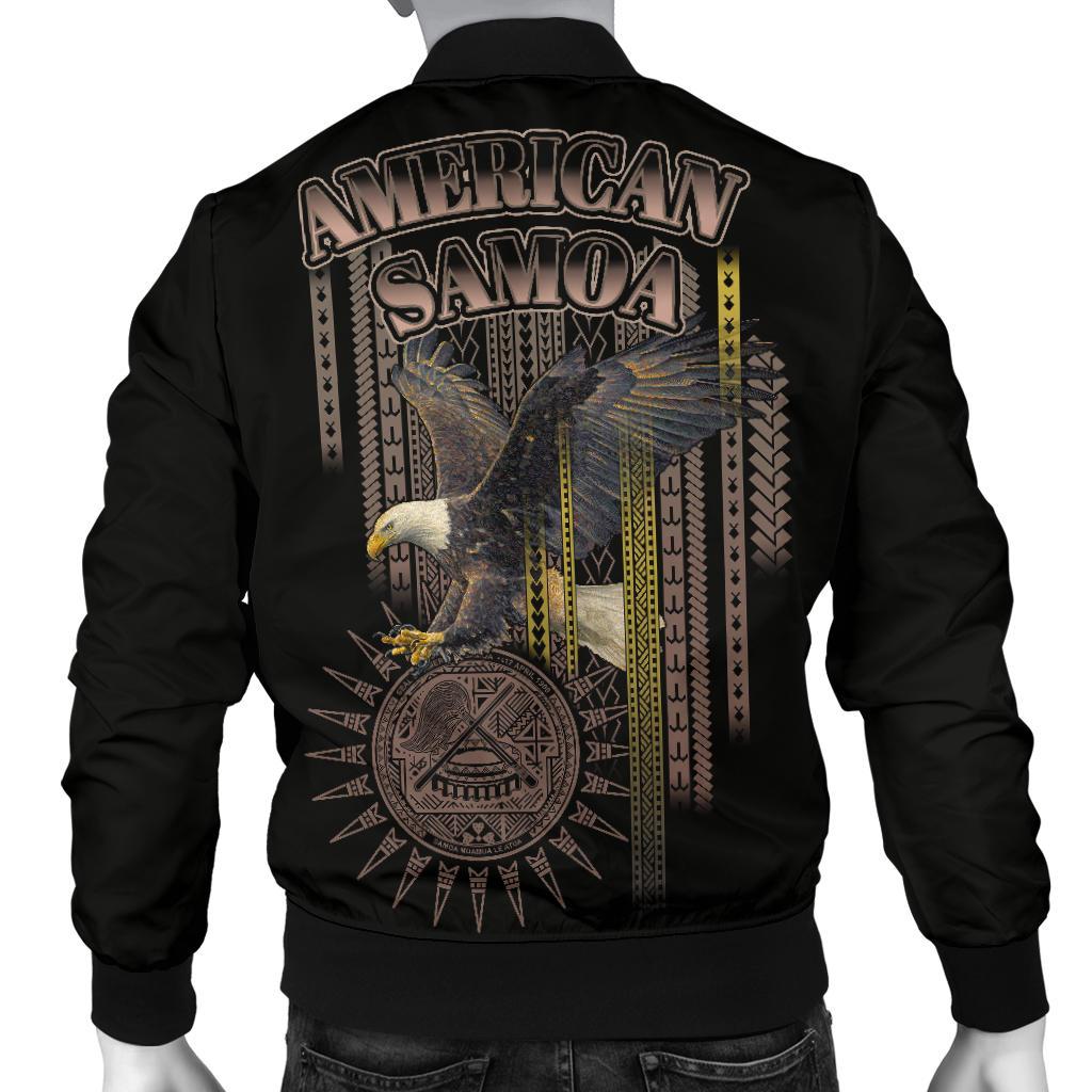 American Samoa Polynesian Men's Bomber Jacket - Eagle Coat Of Arms - Polynesian Pride