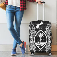 Guam Polynesian Luggage Covers Map Black - Polynesian Pride