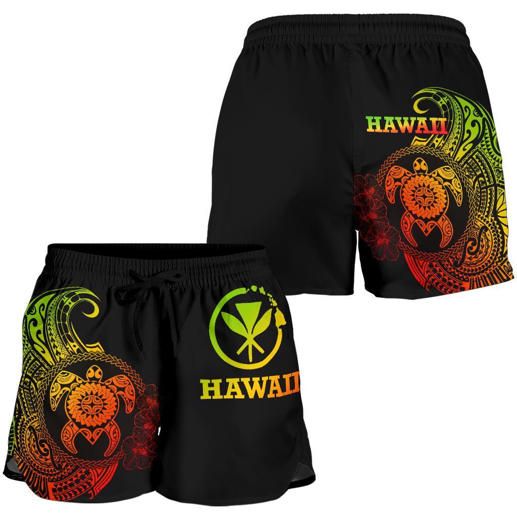Hawaii Polynesian Women's Shorts - Vintage Polynesian Turtle (Reggae)) - Polynesian Pride