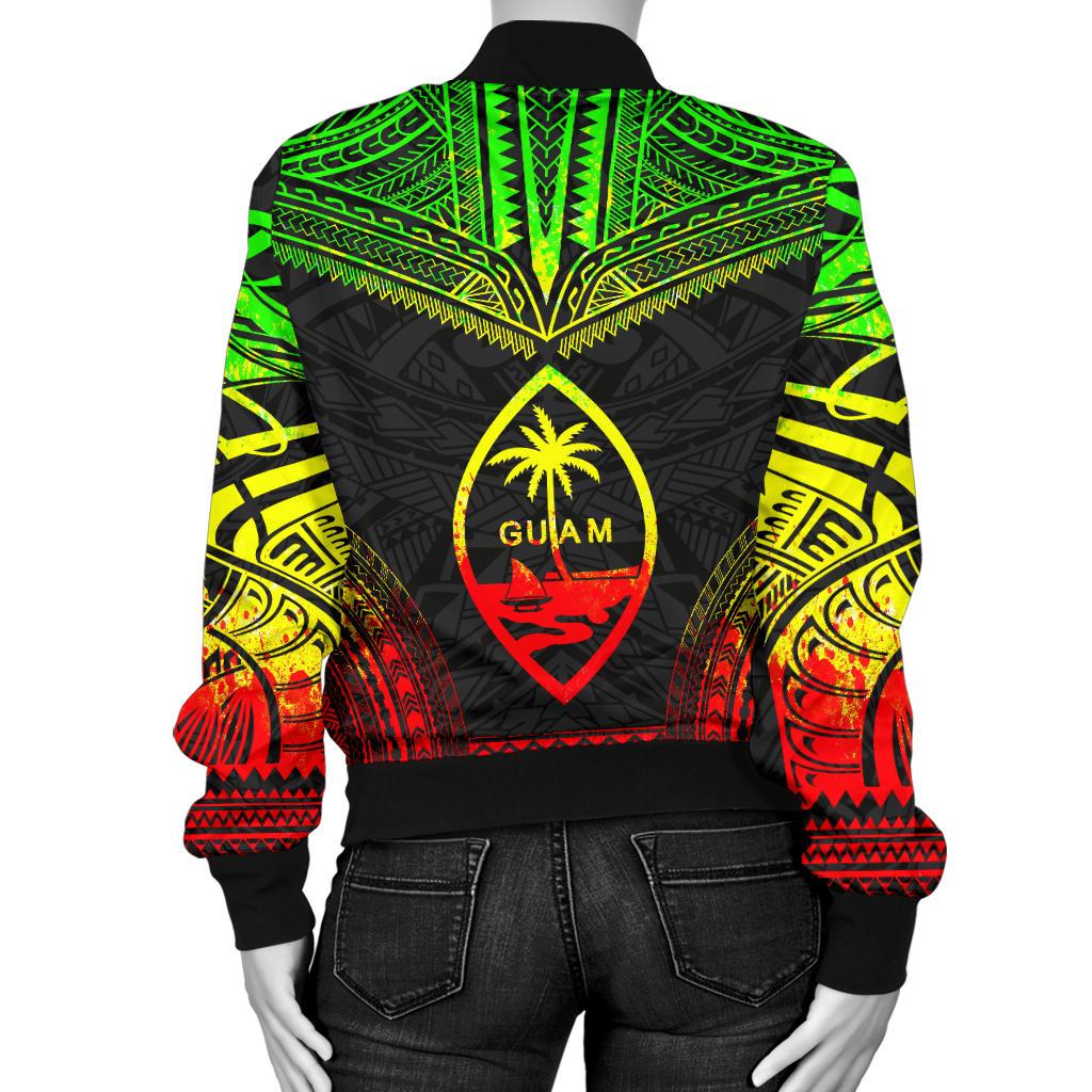 Guam Polynesian Chief Women'S Bomber Jacket - Reggae Version - Polynesian Pride