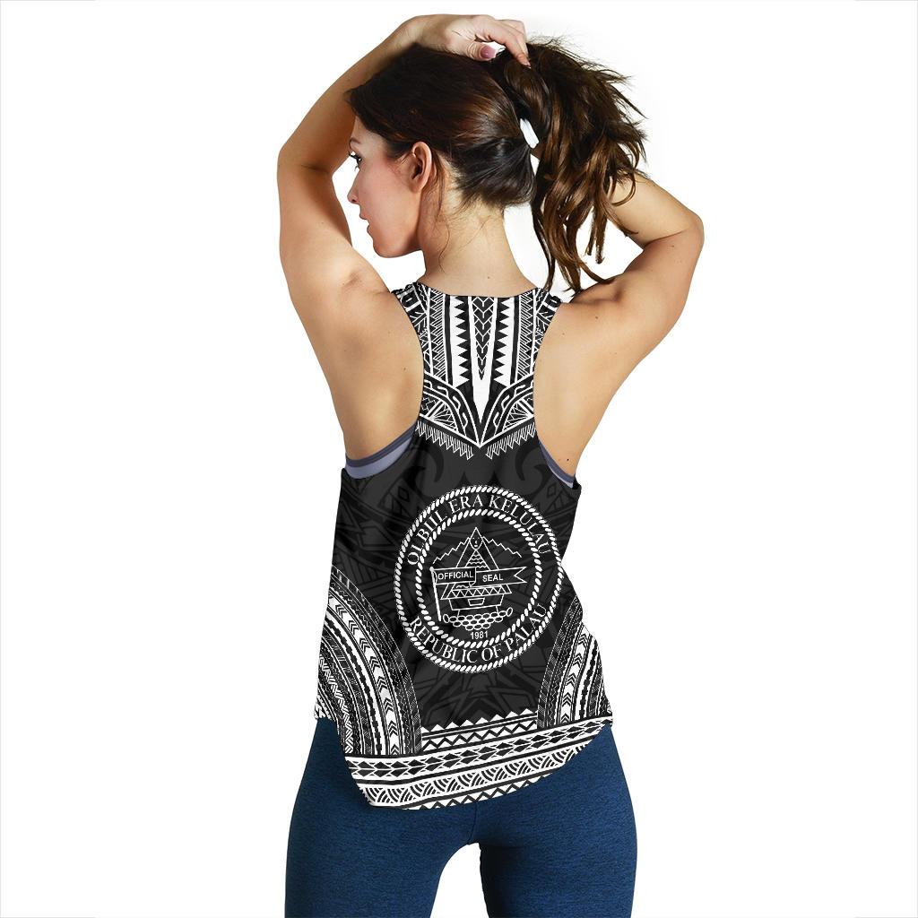 Palau Women's Racerback Tank - Polynesian Chief Black Version - Polynesian Pride