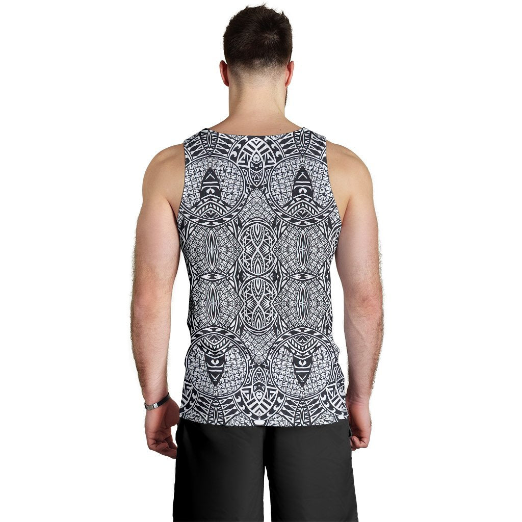 Polynesian Lauhala Mix White Hawaii Men's Tank Top - Polynesian Pride